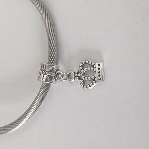 Silver Crown Dangle Charm for‎ Pandora Style Bracelet